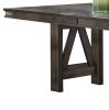 Brown Finish Rustic Look 1pc Dining Table with Butterfly Extension Leaf Solid Rubberwood Dining Furniture