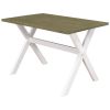 TOPMAX Farmhouse Rustic Wood Kitchen Dining Table with X-shape Legs, Gray Green