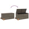 Garden Storage Box with Wheels Gray 74.8 Gal Poly Rattan