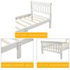 Wood Platform Bed Twin Bed Frame Panel Bed Mattress Foundation Sleigh Bed with Headboard/Footboard/Wood Slat Support