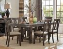 Brown Finish Rustic Look 1pc Dining Table with Butterfly Extension Leaf Solid Rubberwood Dining Furniture