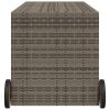 Garden Storage Box with Wheels Gray 74.8 Gal Poly Rattan