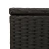 Garden Storage Box with Wheels Black 50.2 Gal Poly Rattan