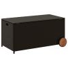 Garden Storage Box with Wheels Brown 50.2 Gal Poly Rattan