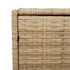 Garden Storage Box with Wheels Mix Beige 74.8 Gal Poly Rattan