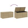 Garden Storage Box Mix Beige 74.8 Gal Poly Rattan