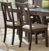 Rustic Industrial Style Dining Furniture 7pc Set Brown Finish Dining Table with Self-Storing Butterfly Leaf and 6x Side Chairs Solid Rubber Wood Furni