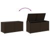 Garden Storage Box Brown 74.8 Gal Poly Rattan