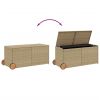 Garden Storage Box with Wheels Mix Beige 74.8 Gal Poly Rattan