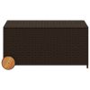 Garden Storage Box with Wheels Brown 50.2 Gal Poly Rattan