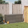 Garden Storage Box with Wheels Gray 74.8 Gal Poly Rattan