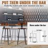 VEVOR Rustic Bar Stools Counter Height Round Bar Chairs with Backrest 29" 2 Set