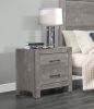 Rustic Style Gray Finish 1pc Nightstand of 2x Drawers Transitional Design Bedroom Furniture