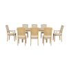 TOPMAX Rustic Extendable 84inch Dining Table Set with 24inch Removable Leaf , 6 Upholstered Armless Dining Chairs and 2 Padded Arm Chairs, 9 Pieces, N