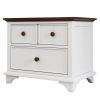 Wooden Captain Two-Drawer Nightstand Kids Night Stand End Side Table for Bedroom, Living Room, Kids' Room, White+Walnut