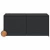 Garden Storage Box with Wheels Black 74.8 Gal Poly Rattan