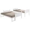 White Twin/Full Bunk Bed with Arched Headboard