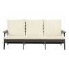 HIPS 3 Seater Sofa with Cushion, Outdoor Garden Sofa, Sofa Set for Porch, Poolside, Terrace, and Yard Grey/Beige