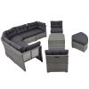 Patio Furniture Set Outdoor Furniture Daybed Rattan Sectional Furniture Set Patio Seating Group With Cushions and Center Table for Patio, Lawn, Backya