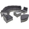 Patio Furniture Set Outdoor Furniture Daybed Rattan Sectional Furniture Set Patio Seating Group With Cushions and Center Table for Patio, Lawn, Backya