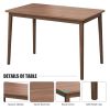 Dining Table Retro Rectangle Table Solid Rubber Wood Rustic Furniture for Kitchen Dining Room Walnut Color