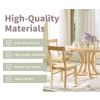 TOPMAX 5-Piece Rustic Round Pedestal Extendable Dining Table Set with 15.7" Removable Leaf and Simple Dining Chirs for Small Places, Natural