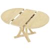 TOPMAX 5-Piece Rustic Round Pedestal Extendable Dining Table Set with 15.7" Removable Leaf and Simple Dining Chirs for Small Places, Natural