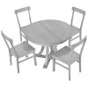 TOPMAX 5-Piece Rustic Round Pedestal Extendable Dining Table Set with 15.7" Removable Leaf and Simple Dining Chirs for Small Places, Gray