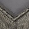 Convertible Sun Bed with Cushions Poly Rattan Dark Gray