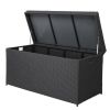 Simple And Practical Outdoor Ratton Deck Box Storage Box Black Four-Wire