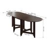 Retro Drop-Leaf Table Rustic Rubberwood Dining Table with Spacious Tabletop Small Drawer for Small Space Kitchen Dark Cappuccino