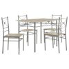 Taupe and Silver 5-Piece Rectangle Dining Set