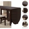 Retro Drop-Leaf Table Rustic Rubberwood Dining Table with Spacious Tabletop Small Drawer for Small Space Kitchen Dark Cappuccino