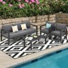 4 Pieces Outdoor Furniture Set for Backyard and Poolside