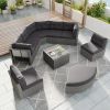 Patio Furniture Set Outdoor Furniture Daybed Rattan Sectional Furniture Set Patio Seating Group With Cushions and Center Table for Patio, Lawn, Backya