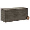 Garden Storage Box with Wheels Gray 74.8 Gal Poly Rattan