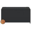 Garden Storage Box with Wheels Black 50.2 Gal Poly Rattan