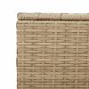 Garden Storage Box with Wheels Mix Beige 50.2 Gal Poly Rattan