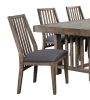 Rustic Design 5pc Dining Set Table and 4x Side Chairs Upholstered Seat Distressed Light Brown Finish Wooden Dining Room Furniture