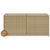 Garden Storage Box with Wheels Mix Beige 74.8 Gal Poly Rattan