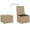 Garden Storage Box Mix Beige 76.9 Gal Poly Rattan