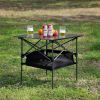 1-piece Folding Outdoor Table with Carrying Bag,Lightweight Aluminum Roll-up Square Table for indoor, Outdoor Camping, Picnics, Beach,Backyard, BBQ, P