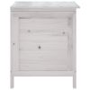 Patio Storage Box White 19.7"x19.3"x22.2" Solid Wood Fir