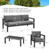 4 Pieces Outdoor Furniture Set for Backyard and Poolside