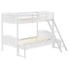 White Twin/Full Bunk Bed with Arched Headboard