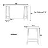 TOPMAX Rustic Counter Height 5-Piece Dining Set, Wood Console Table Set with 4 Stools for Small Places,Grey