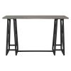 TOPMAX Rustic Counter Height 5-Piece Dining Set, Wood Console Table Set with 4 Stools for Small Places,Grey