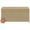 Garden Storage Box with Wheels Mix Beige 50.2 Gal Poly Rattan