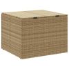 Garden Storage Box Mix Beige 76.9 Gal Poly Rattan