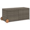 Garden Storage Box with Wheels Gray 74.8 Gal Poly Rattan